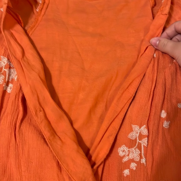 Free People orange boho dress - size tag ripped off (small or medium i think) - Picture 3 of 5